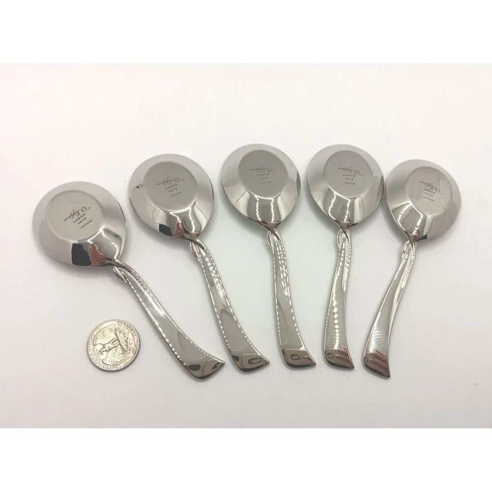 Lenox Simply Fine Twist Mini / Sample Spoon 5 Piece Set 18/10 Stainless Rare